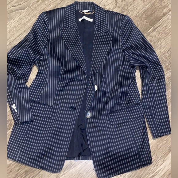Marina Rinaldi blue striped blazer size 21(L/12) - Picture 1 of 6